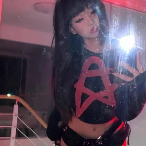 Long Sleeves Punk Goth Graphic T shirt Woman Clothing Y2k 2000s Sweet Korea Crop Top Streetwear Vintage Girl Tshirt Grunge Shirt