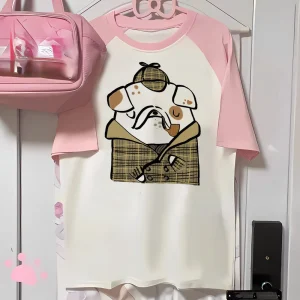 Bulldog Tee women pattern t shirt female graphic harajuku clothing